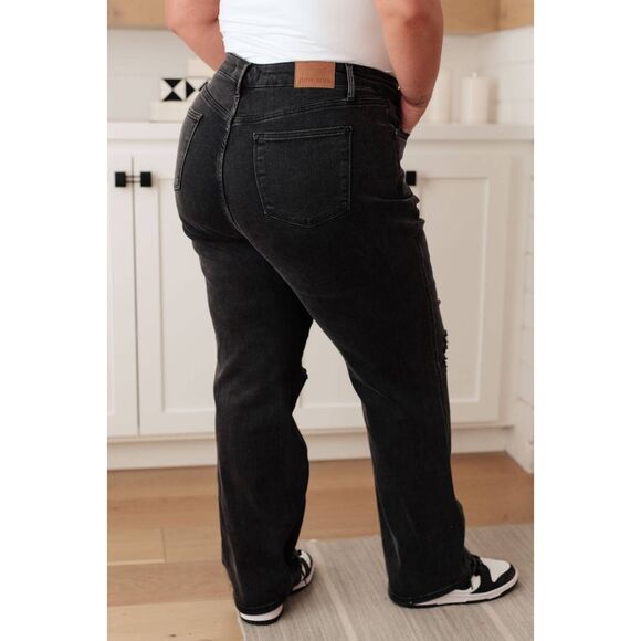 NWT Judy Blue 18W Susannah High Rise Rigid Magic 90s Distressed Straight Jeans - Picture 8 of 8